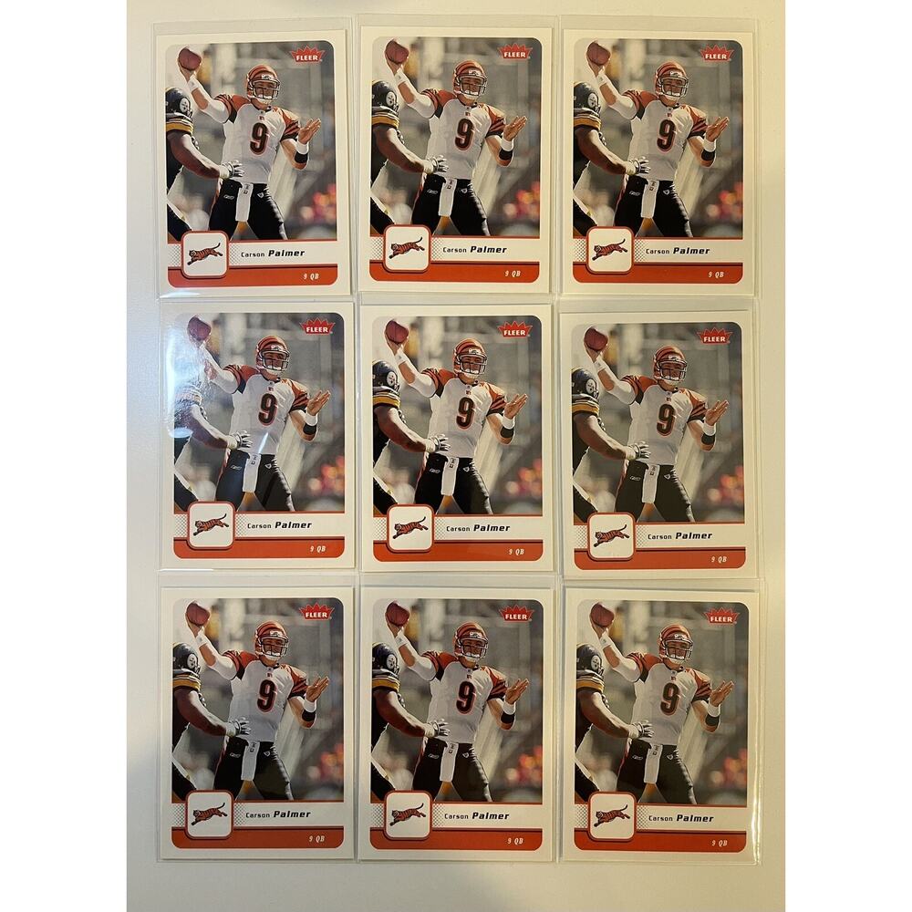 Carson Palmer Rookie 2006 Fleer Football Card Lot Of 9 Cincinnati Bengals USC